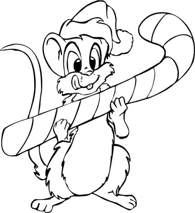 Monkey With Candy Image Coloring Page