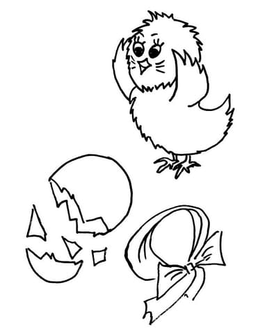 New Born Chick Printable Coloring Page