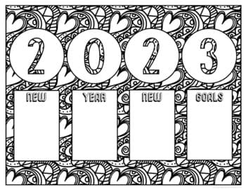 New Year 2023 Picture Coloring Page