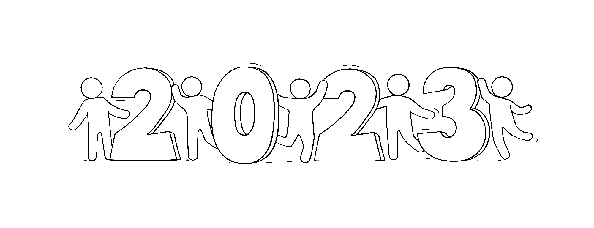 New Year 2023 Coloring Page