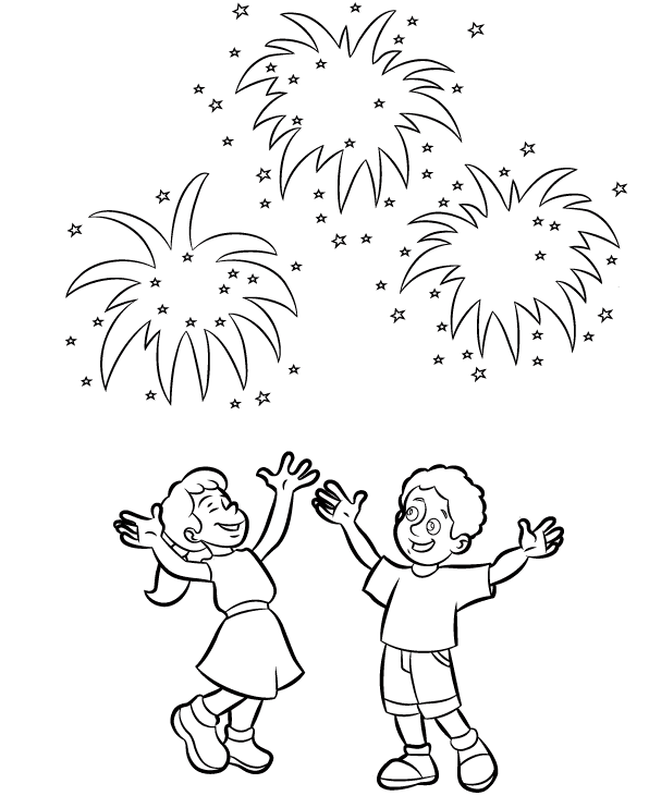 New Year’s Coloring Pictures for Kids Image