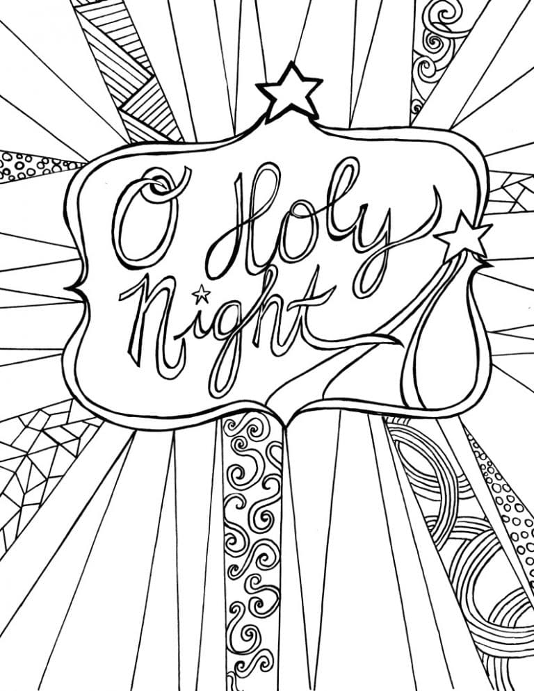 Night Christmas Printable Coloring Page