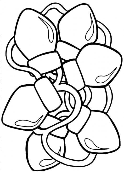 Picture Of Christmas Lights Cute Coloring Page