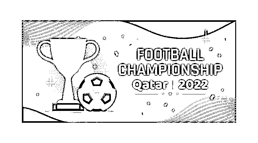 Picture Of Football Championship Qatar 2022 Coloring Page