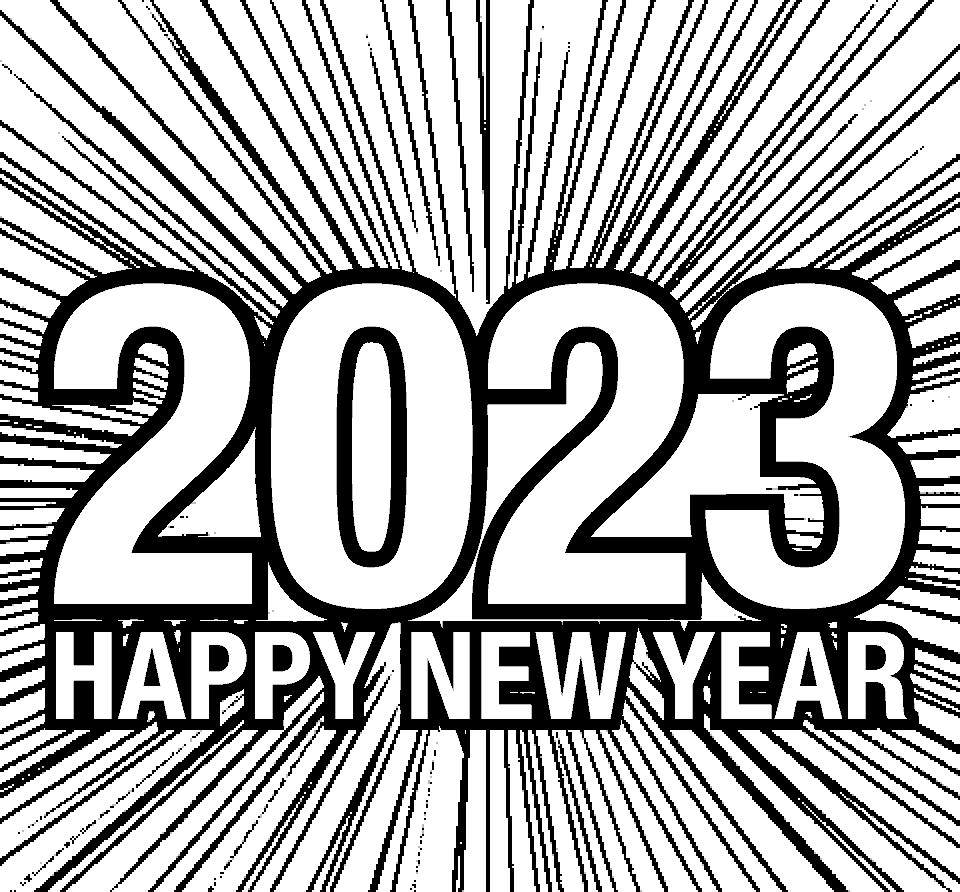 Picture Of Happy New Year 2023 Coloring Page