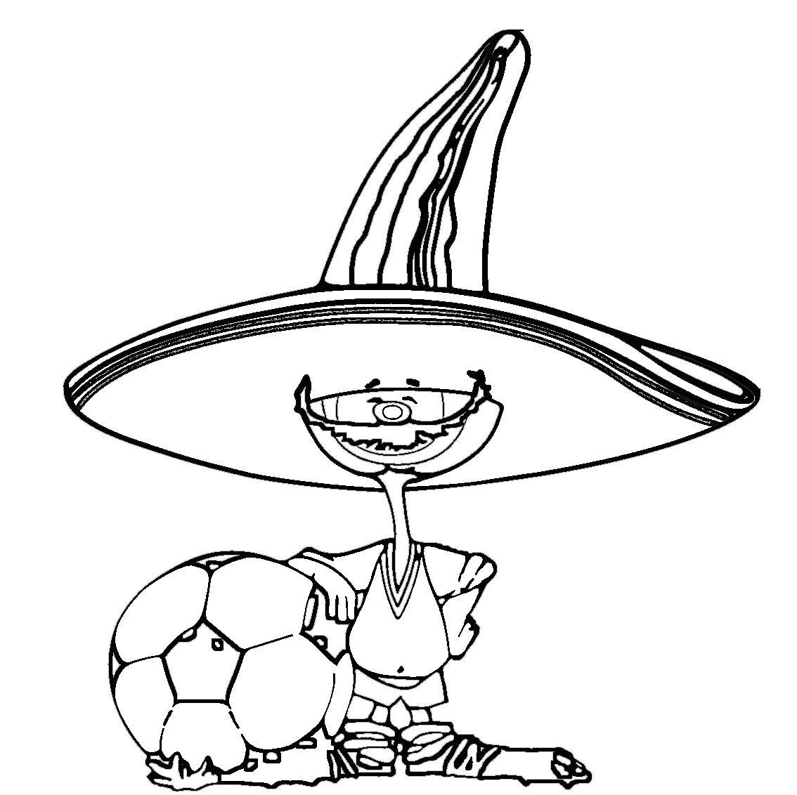 Pique Mascot World Cup Mexico 1986 Coloring Page
