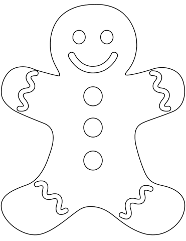 Plain Gingerbread Man Lovely Coloring Page