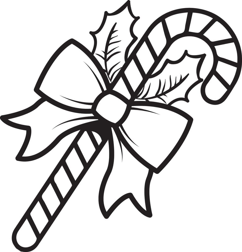 Popular Christmas Candy Printable Coloring Page