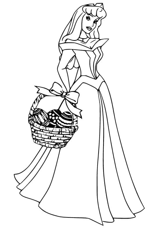 Princess Aurora With Easter Basket Image For Children