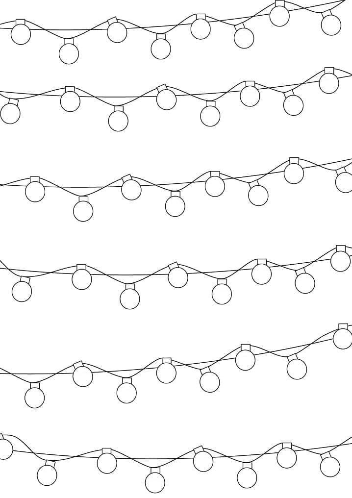 Print Christmas Lights Pattern For Kids Coloring Page
