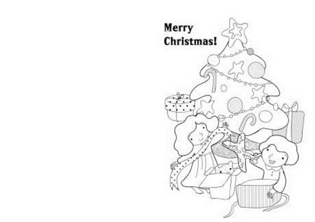 Printable Christmas Cards Image Coloring Page