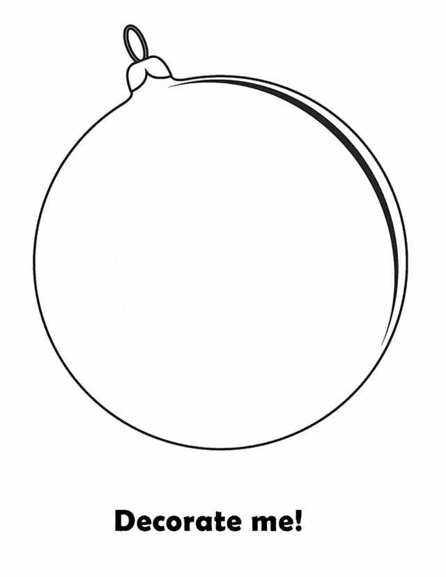 Printable Christmas Ornament Painting For Children Coloring Page