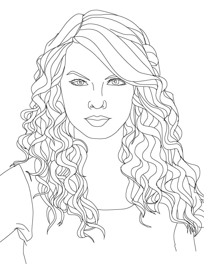 Printable Taylor Swift Coloring Page