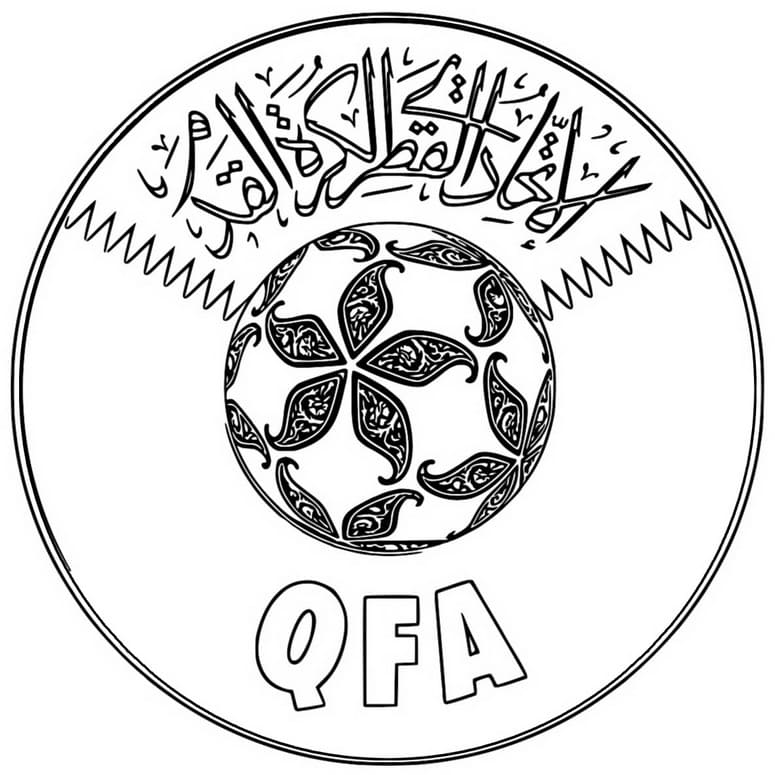 Qatar Team Logo Coloring Page