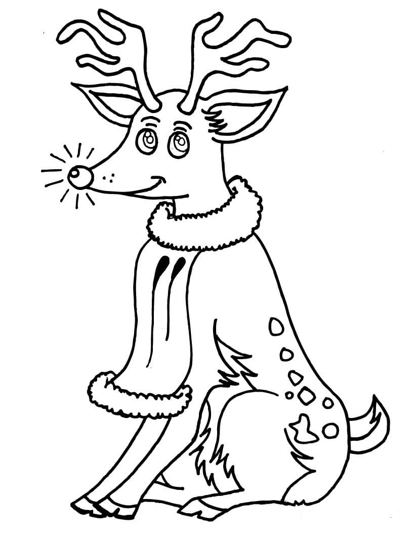 Reindeer With Beautiful Eyes Image For Kids Coloring Page