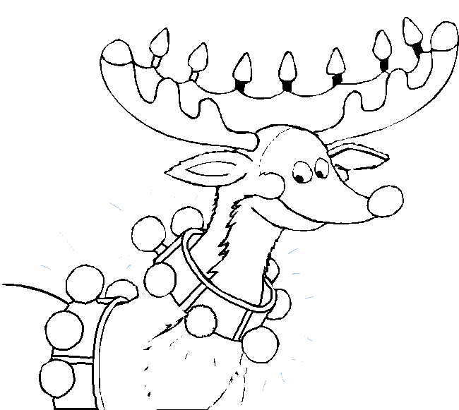 Rudolph Reindeer Image For Kids Coloring Page