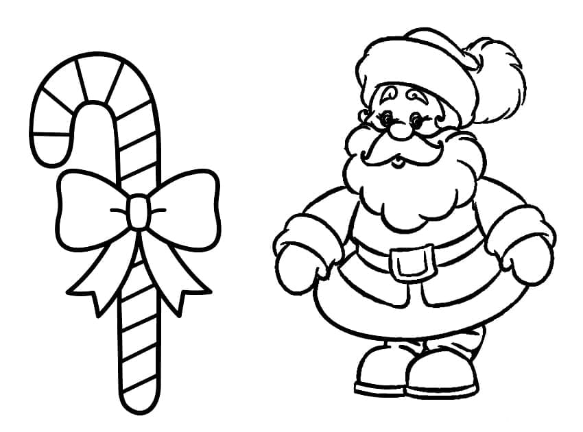 Santa Claus Brought A Sweet Gift Coloring Page