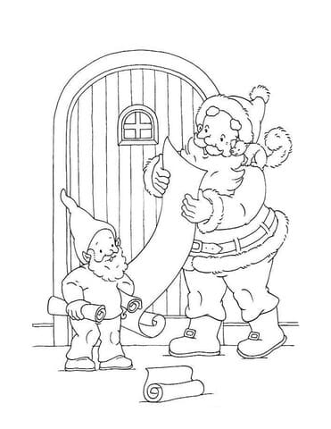 Santa Is Reading Letters From Kids Image Coloring Page
