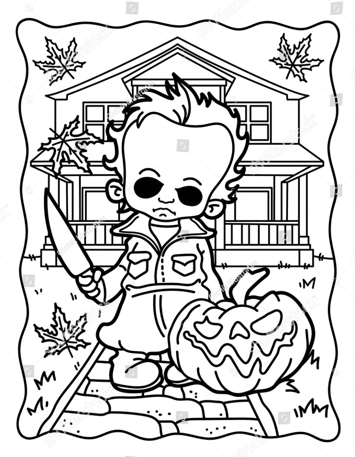 Scary Michael Myers Coloring Page