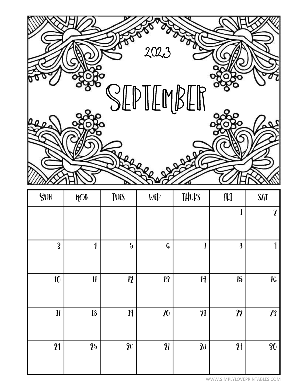 September 2023 Image For Kids Coloring Page