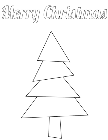 Simple Merry Christmas Card Coloring Page