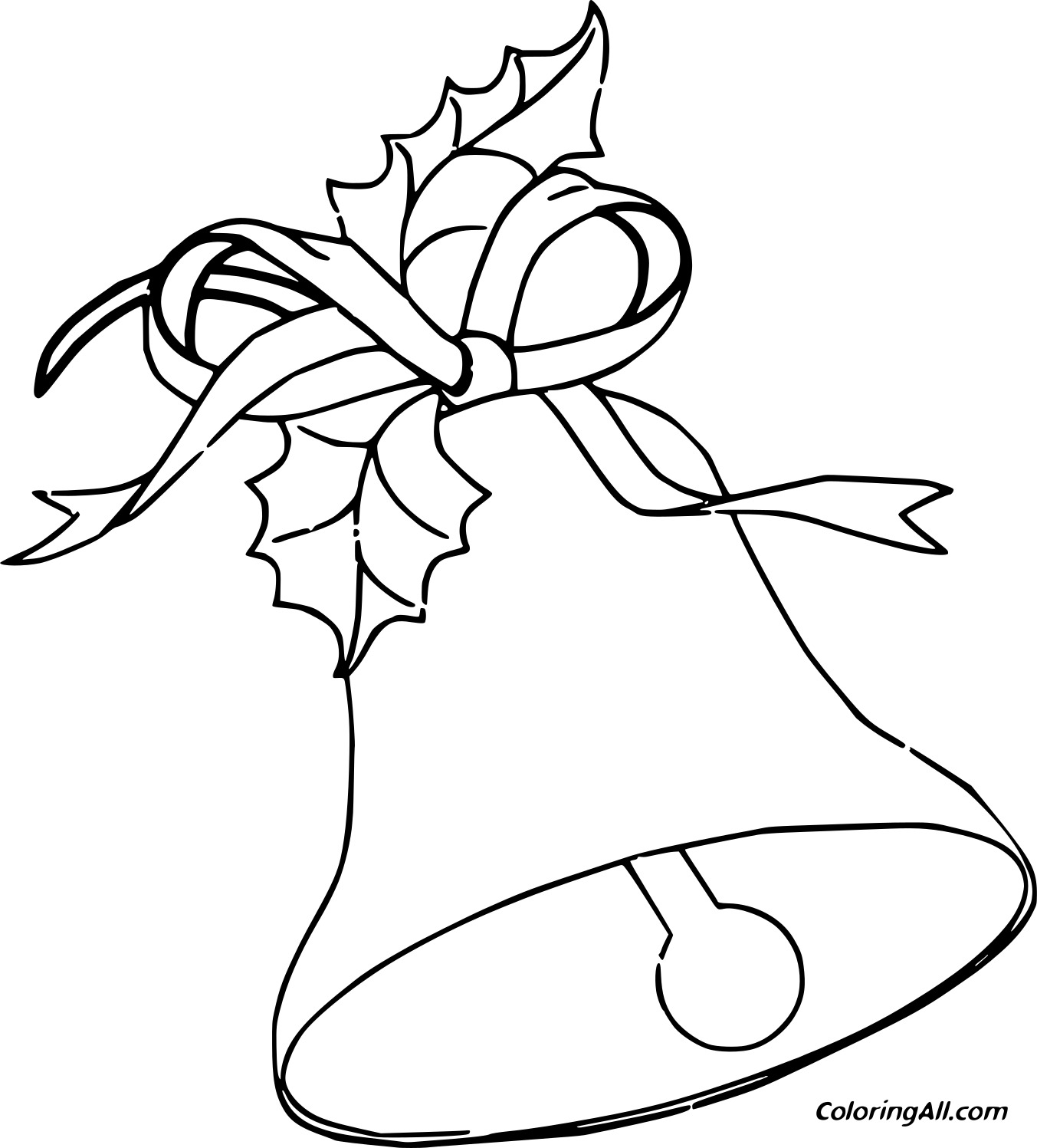 Simple Christmas Bell Image For Kids Coloring Page