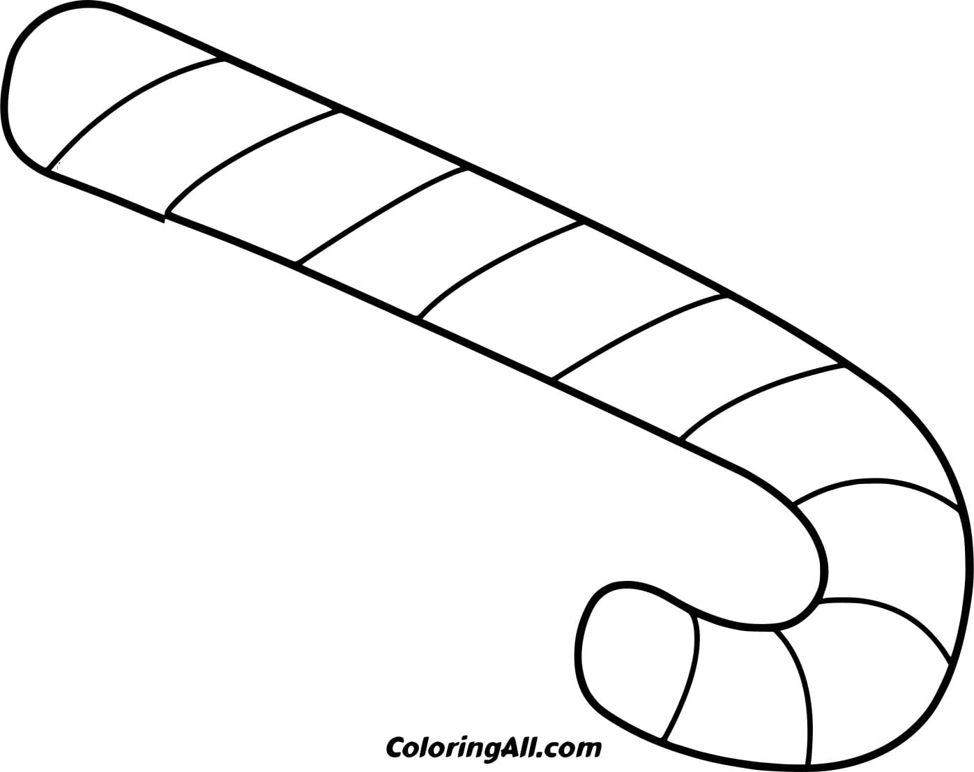 Simple Sideways Candy Cane Image For Kids