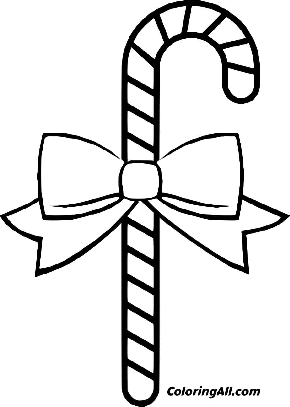 Simple Thin Candy Cane With A Bowknot