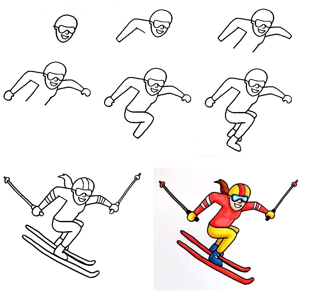 Skiing-Drawing