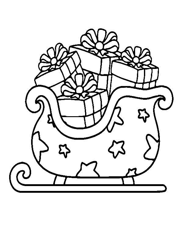 Sleigh Full Of Gifts Coloring Page