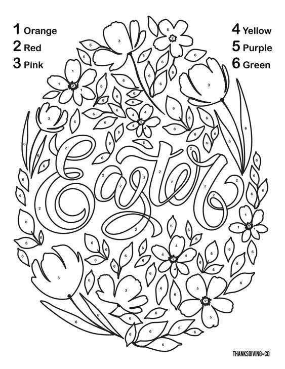 Sweet Easter Doodle For Children Coloring Page
