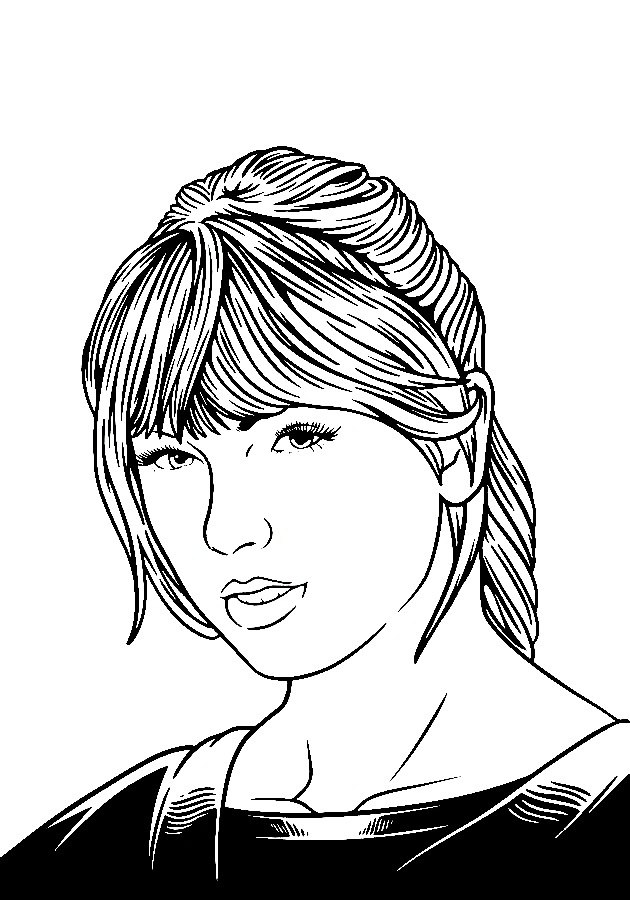 Taylor Swift Beautiful Coloring Page
