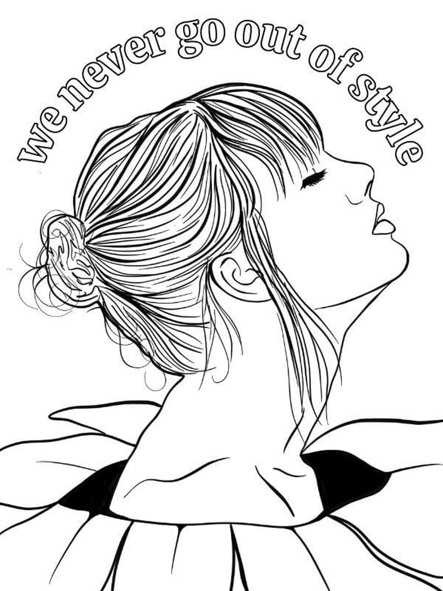 Taylor Swift Clip Art Coloring Page