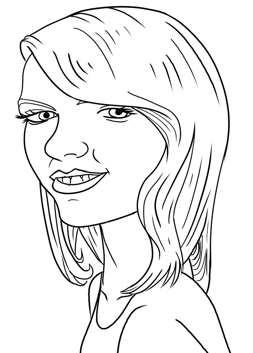 Taylor Swift Funny Printable Coloring Page