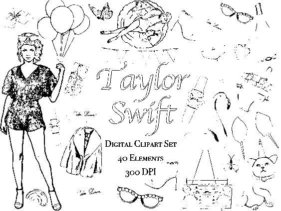 Taylor Swift Lovely Image Coloring Page
