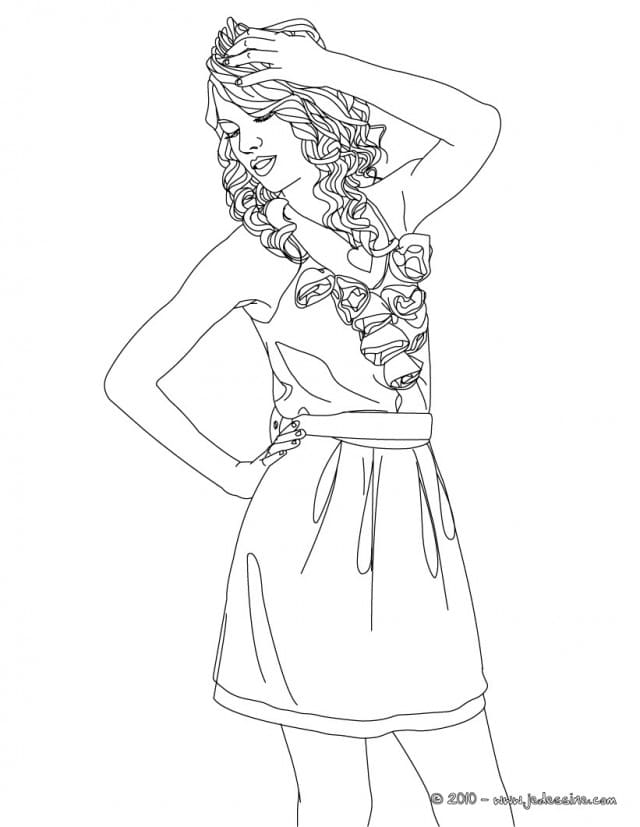 Taylor Swift Painting For Children Coloring Page