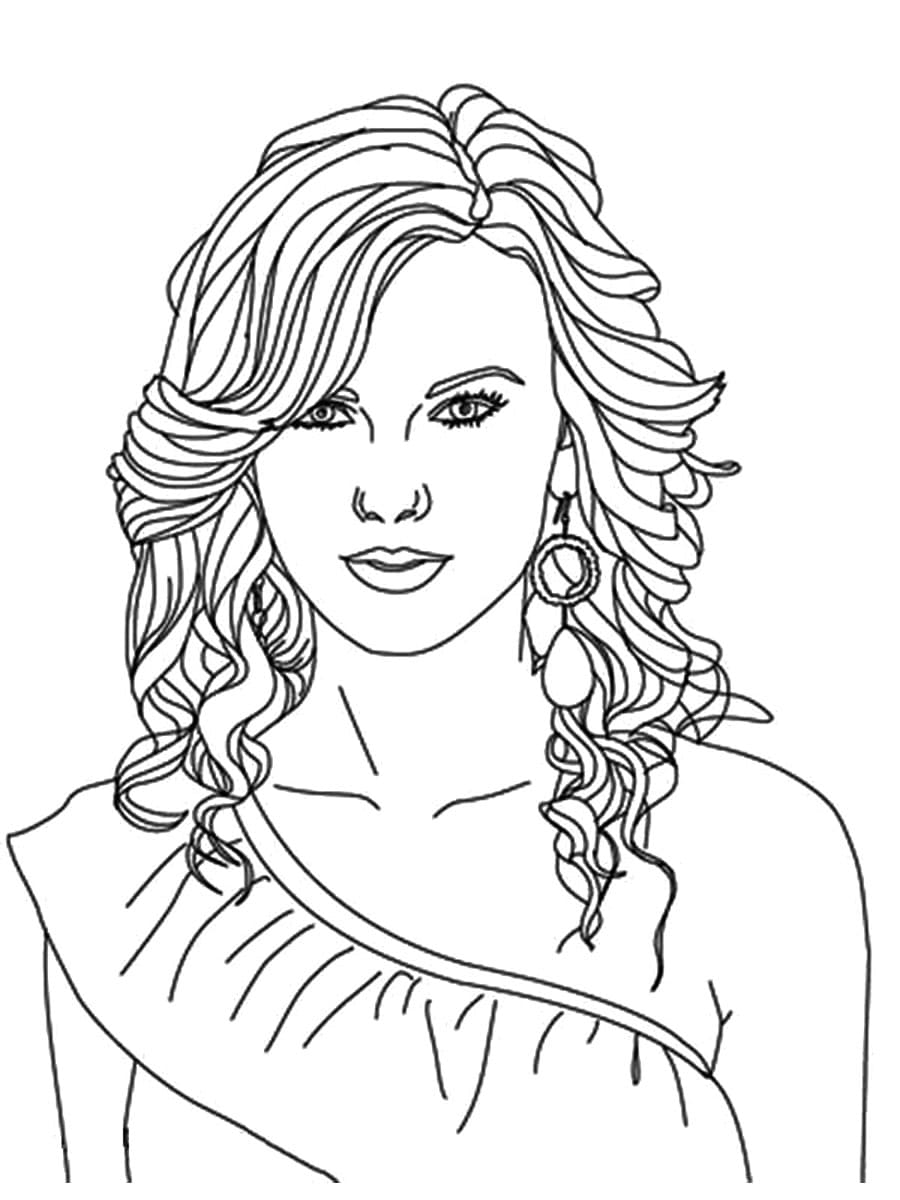 Taylor Swift Painting Image Coloring Page