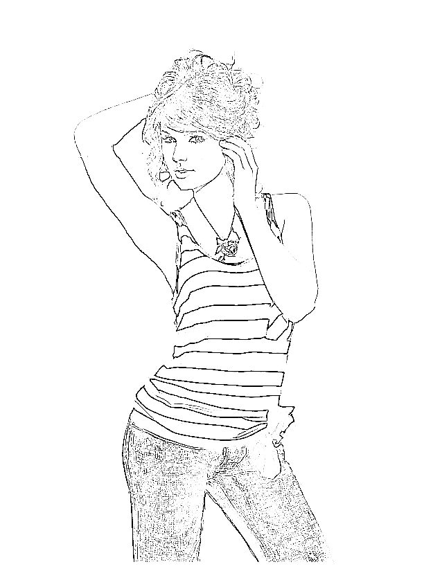 Taylor Swift Sweet Image For Children Coloring Page
