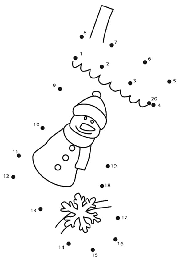 The Connect The Dot For Kids Coloring Page