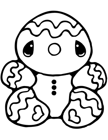 Tiny Gingerbread Man Image For Kids Coloring Page