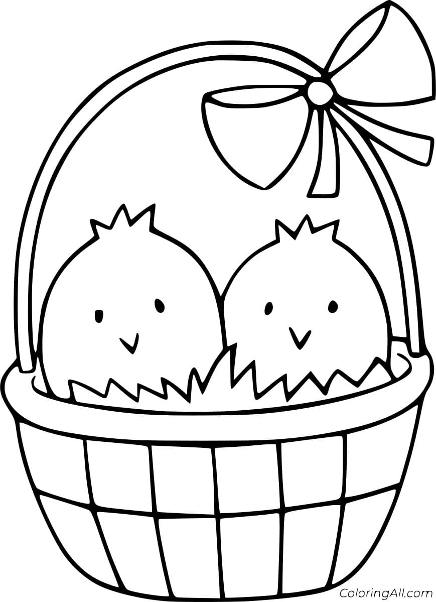 Two Chicks In The Basket Printable