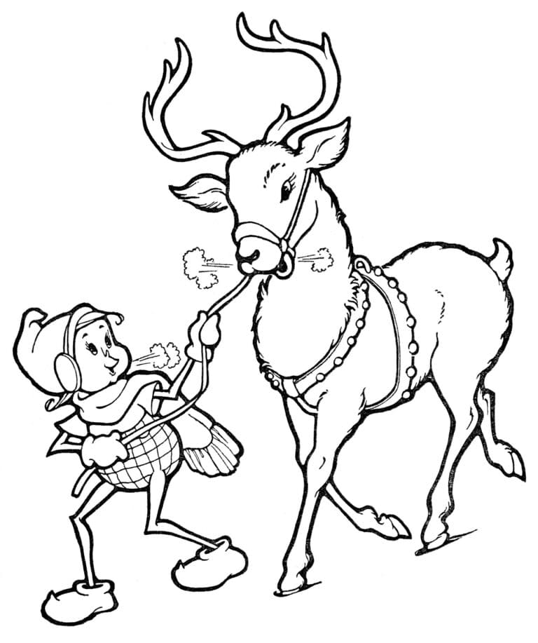 Vintage Christmas Line Art Drawing Coloring Page