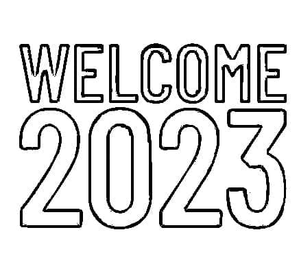 Welcome 2023 Image For Kids Coloring Page