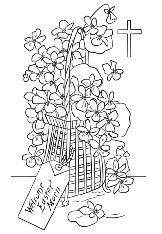 Welcome Easter Morn Image For Children Coloring Page
