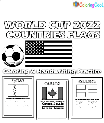 World Cup 2022 Countries Flags Coloring Page