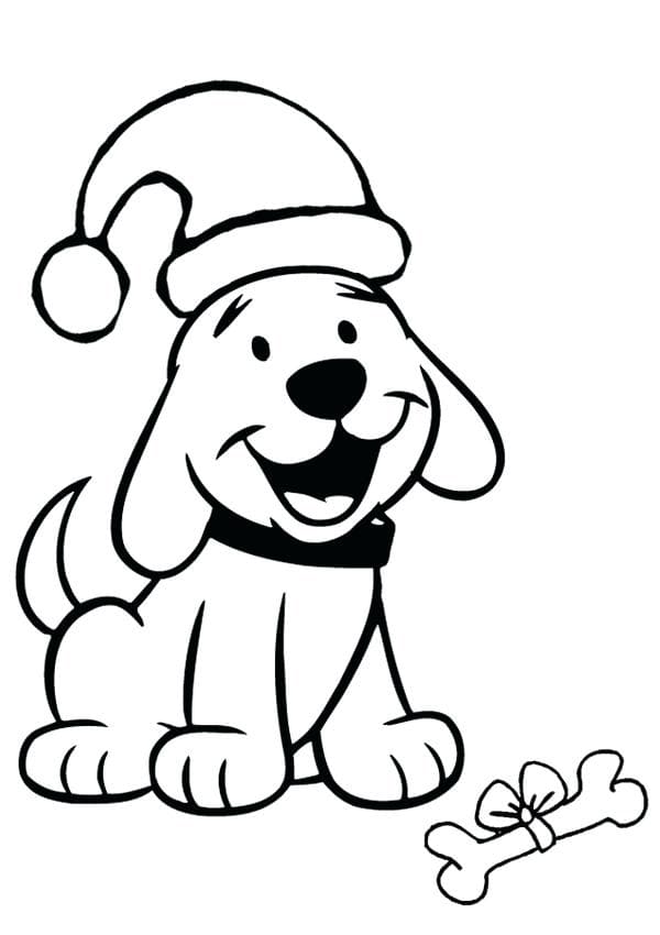 Christmas Puppy Printable Coloring Page
