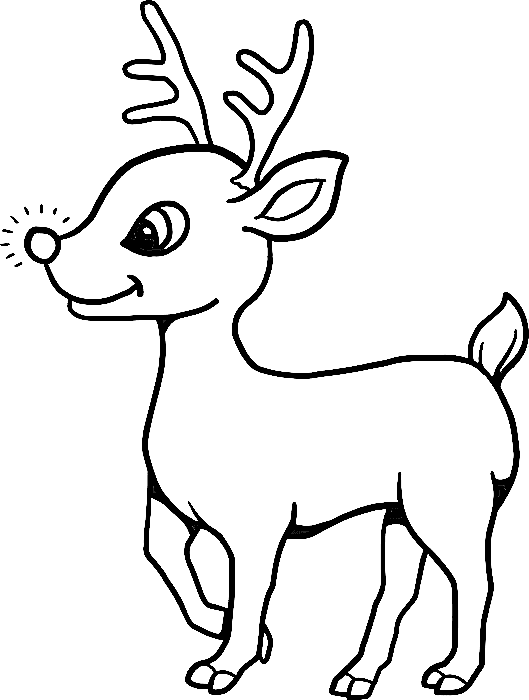 Christmas Reindeer Printable Coloring Page