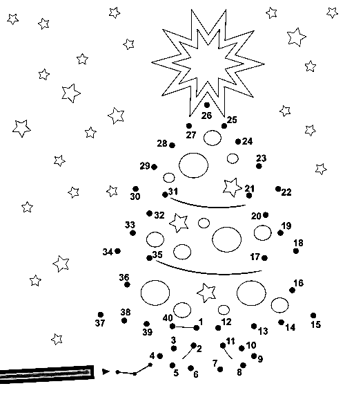 Christmas Tree Dot To Dot Image