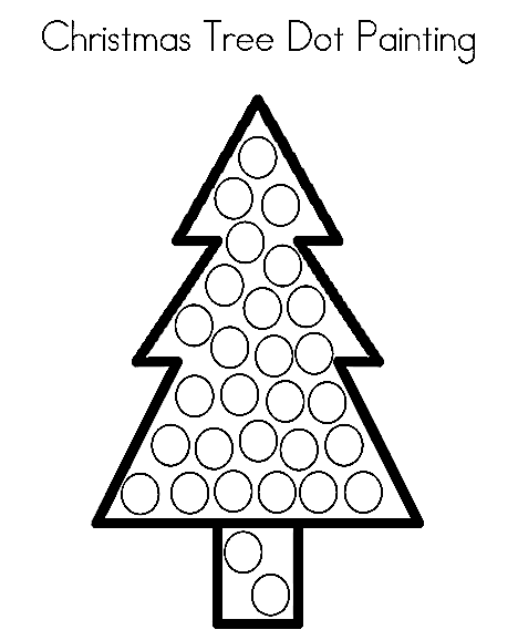 Christmas Tree Dot Coloring Page