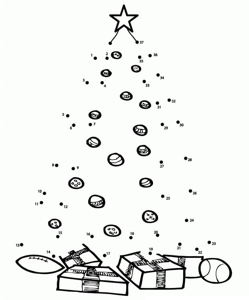 Christmas Tree Image For Kids Coloring Page